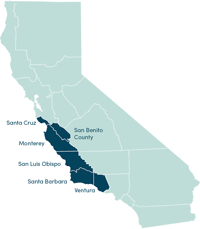 Map of Central Coast of California